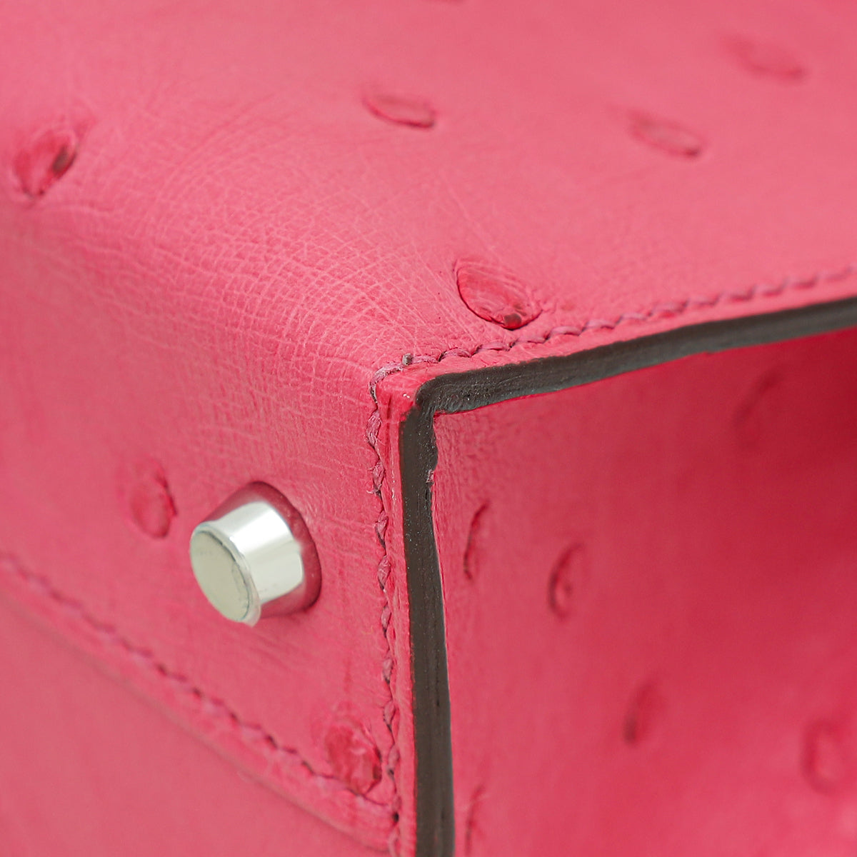 Hermes Rose Ostrich Tyrine Mini Kelly Bag