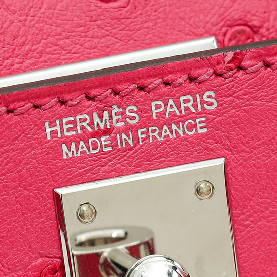 Load image into Gallery viewer, Hermes Rose Ostrich Tyrine Mini Kelly Bag
