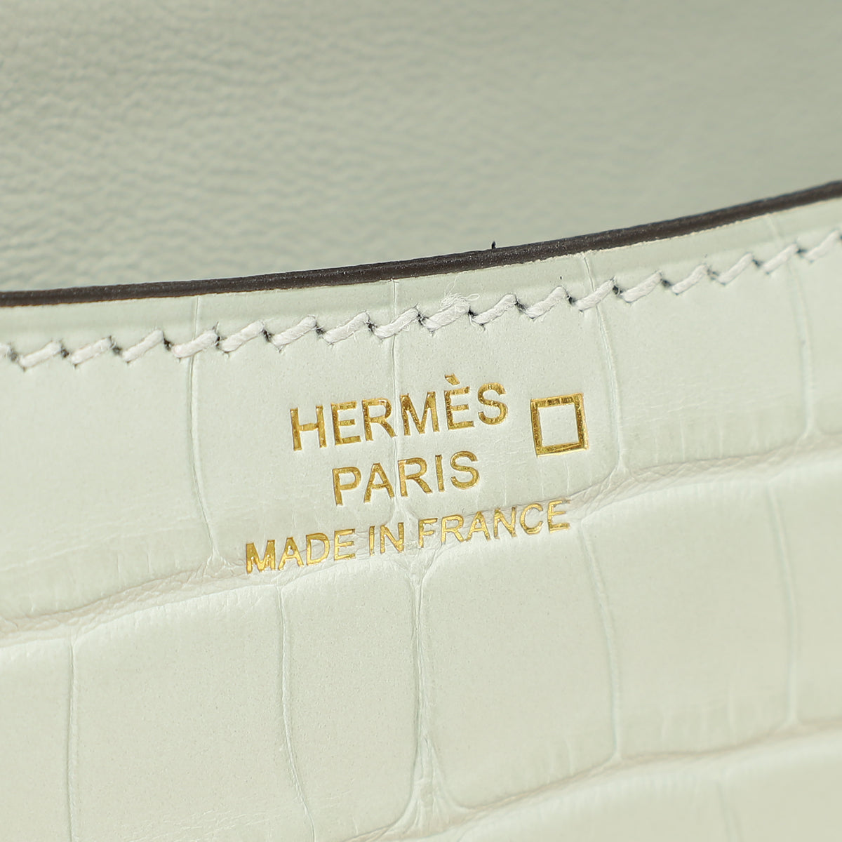 Hermes Gris Neve Matte Alligator Constance III Mini 18 Mississippiensis Bag-Hermes-THE CLOSET
