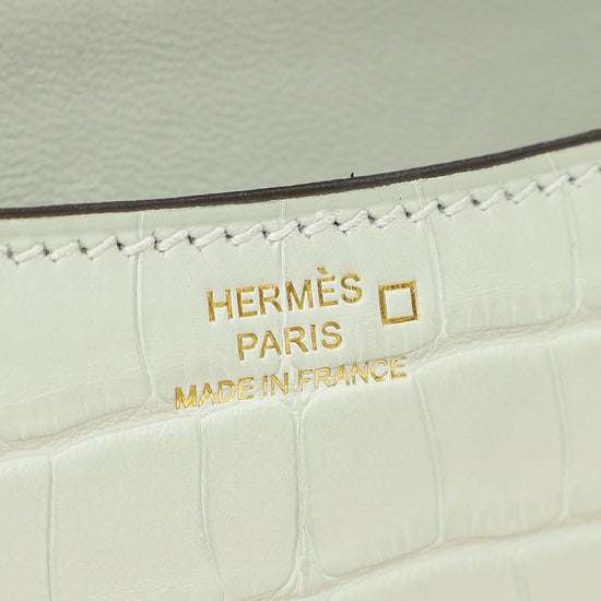 Hermes Gris Neve Matte Alligator Constance III Mini 18 Mississippiensis Bag-Hermes-THE CLOSET
