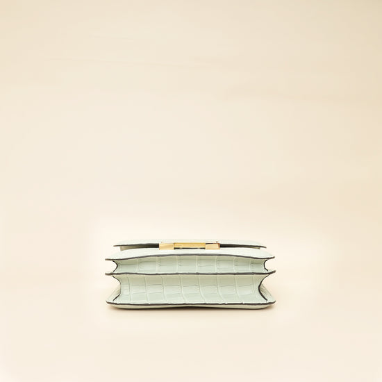 Hermes Gris Neve Matte Alligator Constance III Mini 18 Mississippiensis Bag-Hermes-THE CLOSET