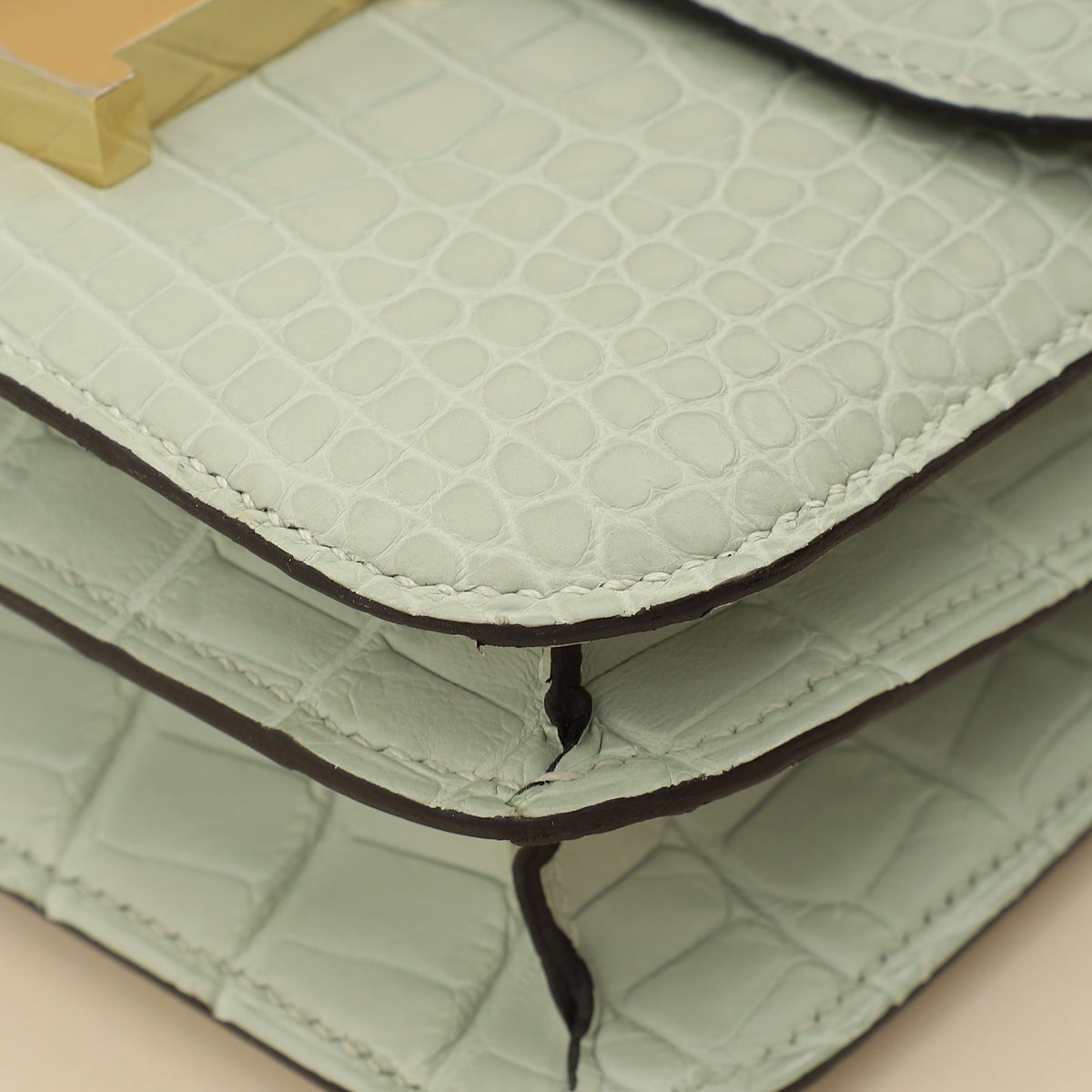 Hermes Gris Neve Matte Alligator Constance III Mini 18 Mississippiensis Bag-Hermes-THE CLOSET