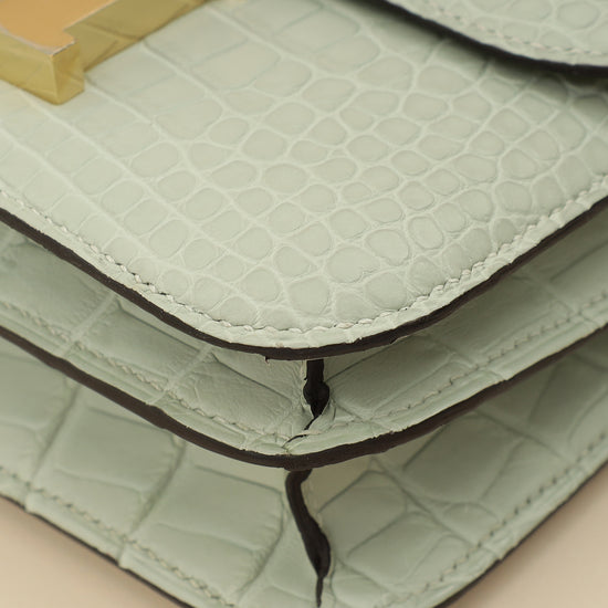 Hermes Gris Neve Matte Alligator Constance III Mini 18 Mississippiensis Bag-Hermes-THE CLOSET
