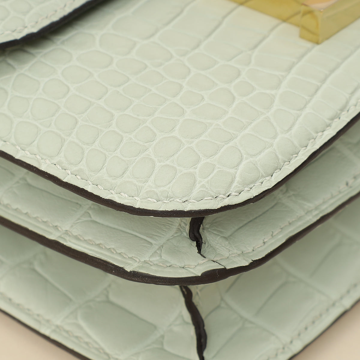 Hermes Gris Neve Matte Alligator Constance III Mini 18 Mississippiensis Bag-Hermes-THE CLOSET