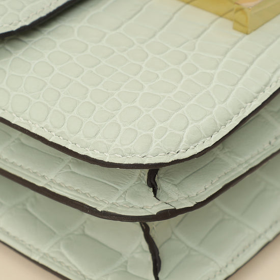 Hermes Gris Neve Matte Alligator Constance III Mini 18 Mississippiensis Bag-Hermes-THE CLOSET