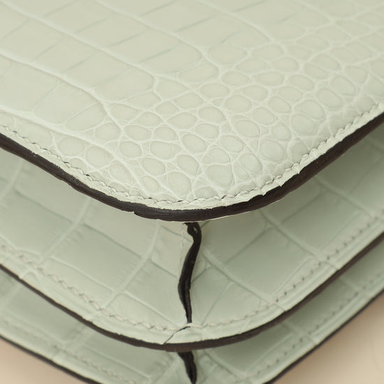 Hermes Gris Neve Matte Alligator Constance III Mini 18 Mississippiensis Bag-Hermes-THE CLOSET