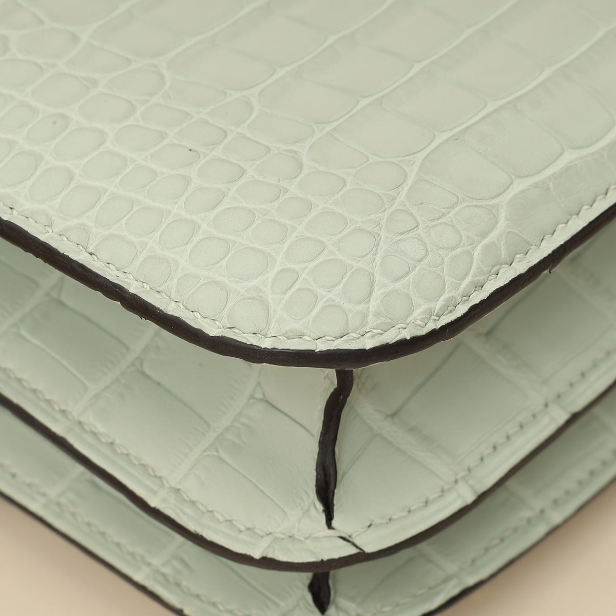 Hermes Gris Neve Matte Alligator Constance III Mini 18 Mississippiensis Bag-Hermes-THE CLOSET