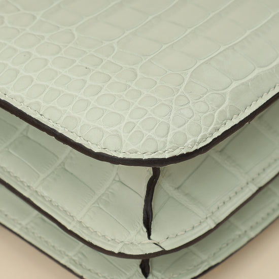 Hermes Gris Neve Matte Alligator Constance III Mini 18 Mississippiensis Bag-Hermes-THE CLOSET