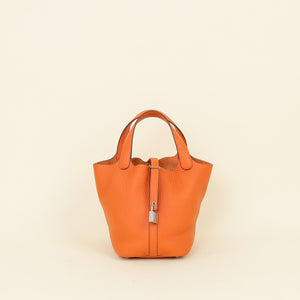 Hermes Orange Picotin Lock 18 Bag