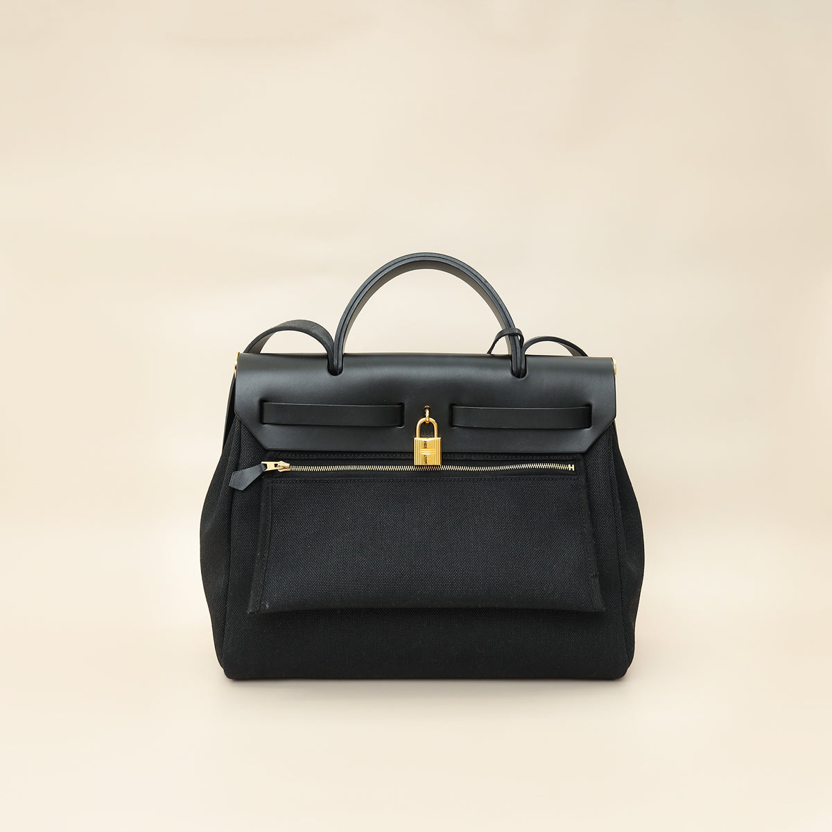 Hermes Noir Herbag Zip 31 Retourne Vache Hunter PM Bag-Hermes-THE CLOSET