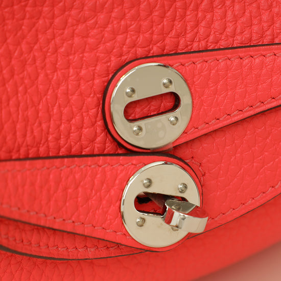 Hermes Rose Texas Lindy Mini Bag W/ Sangle Maxi Quadrille Strap-Hermes-THE CLOSET
