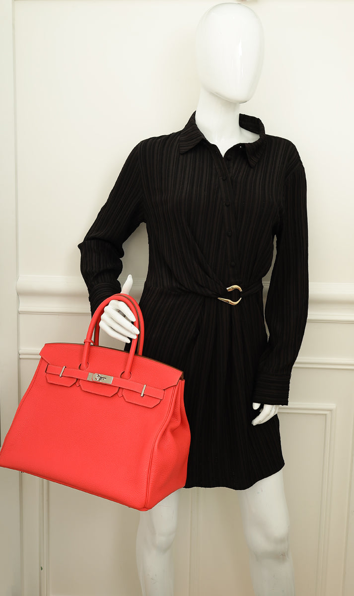 Hermes Rouge Pivoine Retourne Birkin 35 Bag-Hermes-THE CLOSET