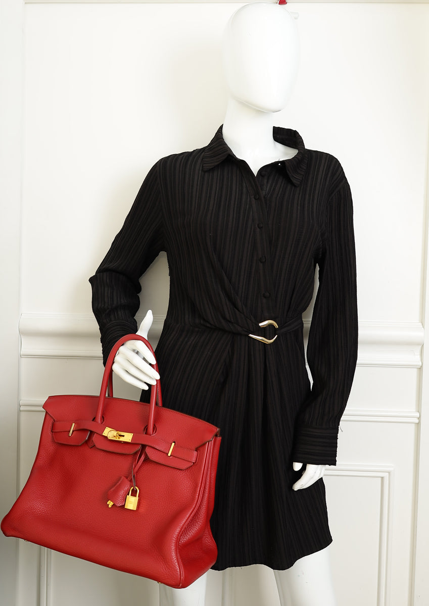 Hermes Rouge Venetian Birkin 35 Bag