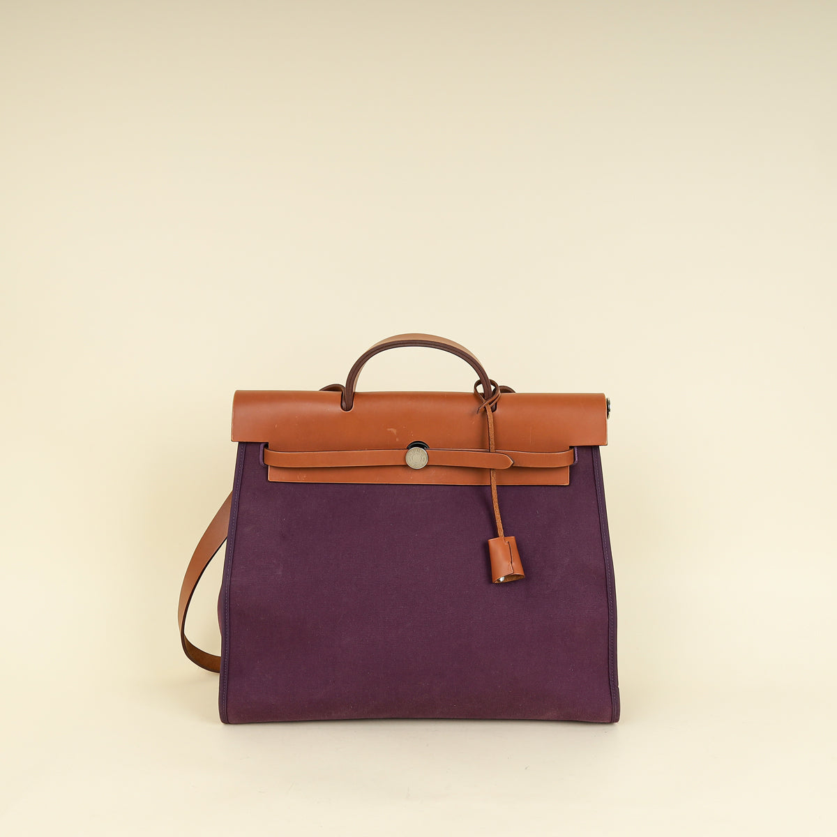 Hermes Bicolor Vache Hunter Toile Sellier Herbag GM Bag-Hermes-THE CLOSET