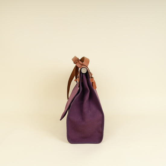 Hermes Bicolor Vache Hunter Toile Sellier Herbag GM Bag-Hermes-THE CLOSET