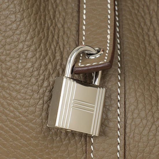 Hermes Etoupe Picotin Lock 22 Bag W/ Twily