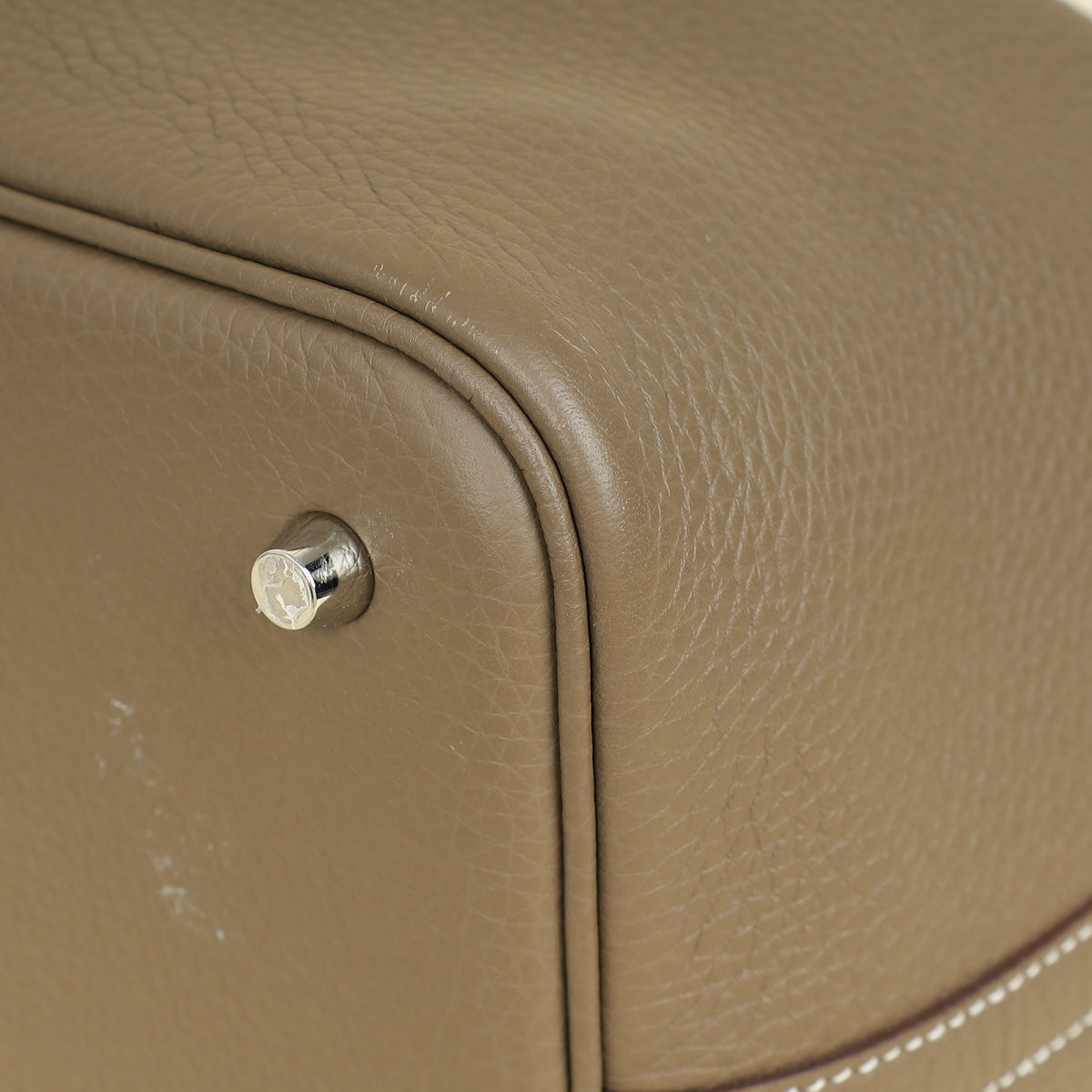 Hermes Etoupe Picotin Lock 22 Bag W/ Twily