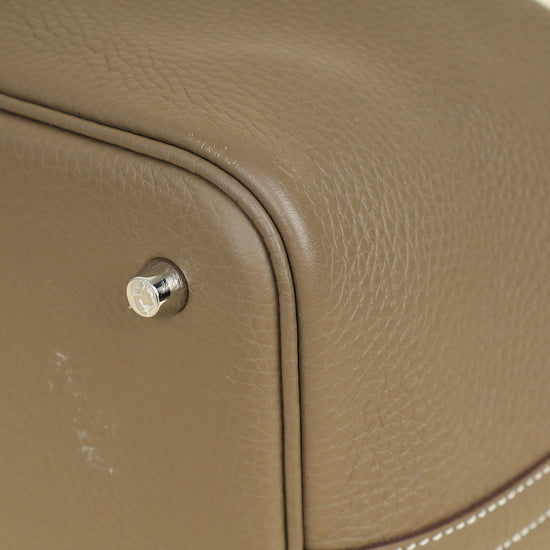 Hermes Etoupe Picotin Lock 22 Bag W/ Twily