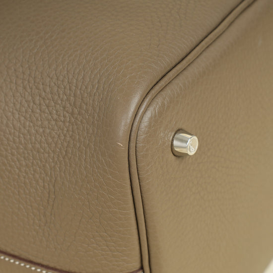 Hermes Etoupe Picotin Lock 22 Bag W/ Twily