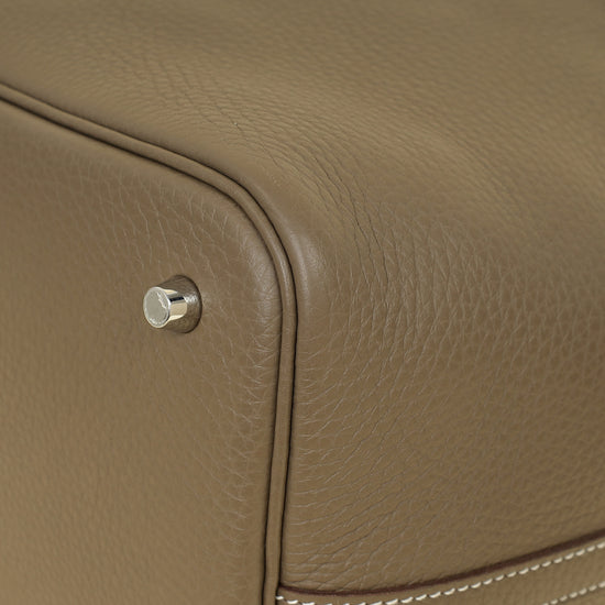 Hermes Etoupe Picotin Lock 22 Bag W/ Twily