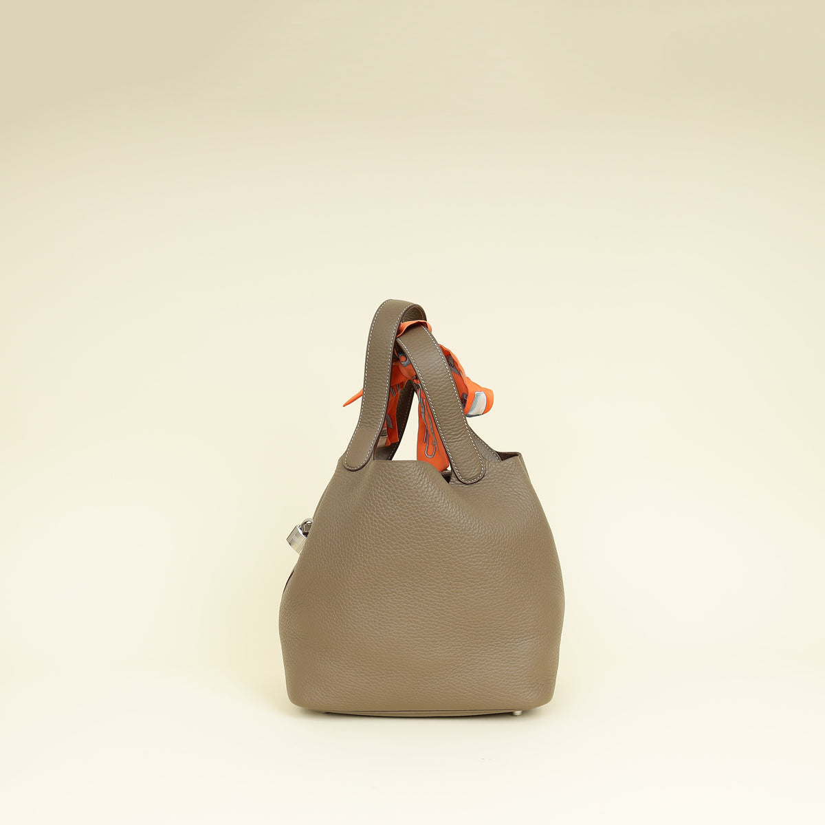 Hermes Etoupe Picotin Lock 22 Bag W/ Twily