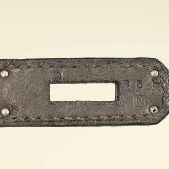 Hermes Gris Agate Ostrich Verso Birkin 30 Bag