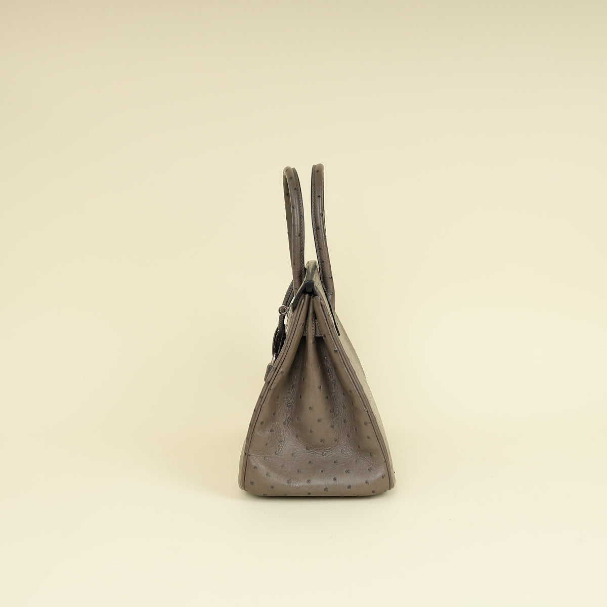 Hermes Gris Agate Ostrich Verso Birkin 30 Bag