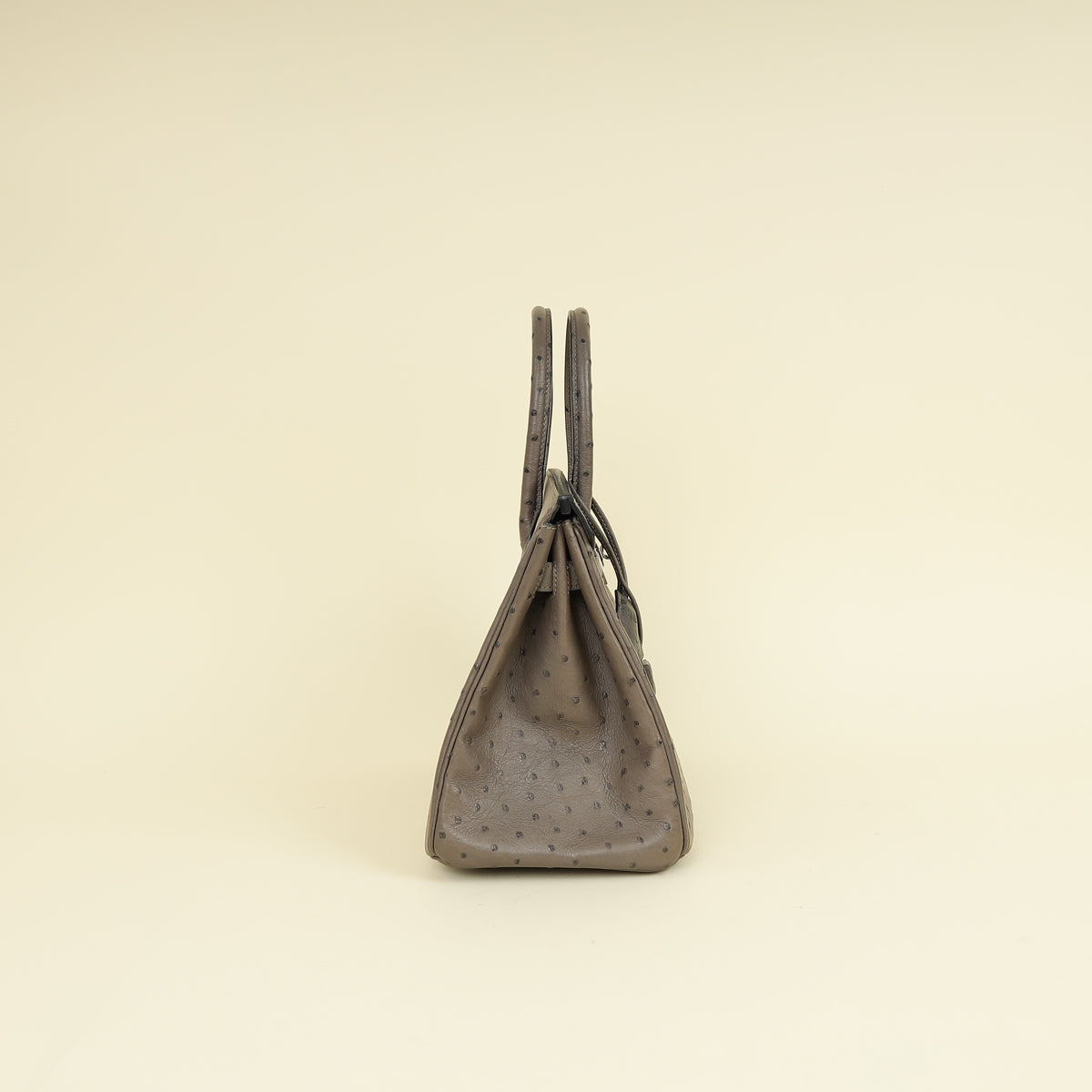 Hermes Gris Agate Ostrich Verso Birkin 30 Bag