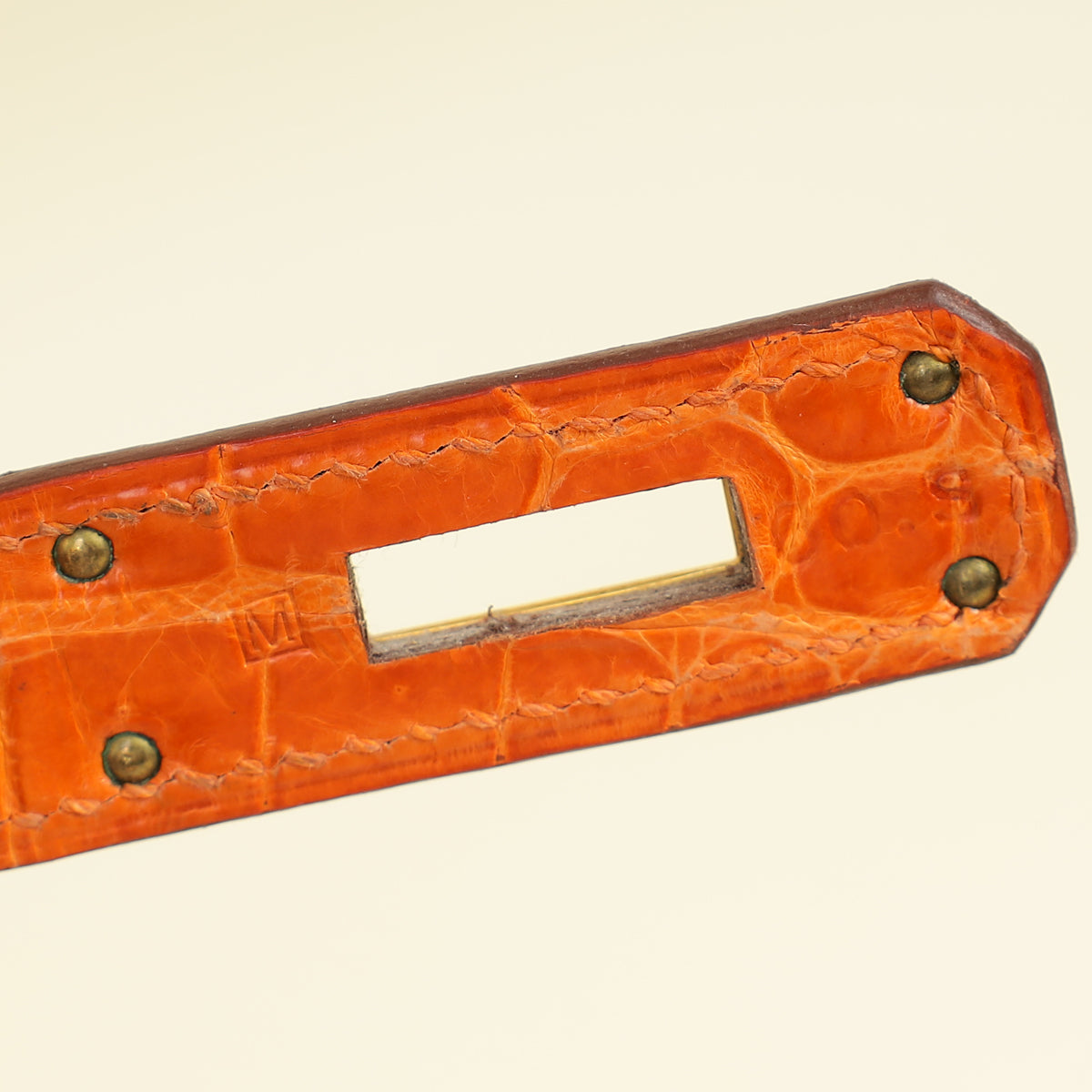 Hermes Orange Shiny Crocodile Porosus Birkin 35 Bag