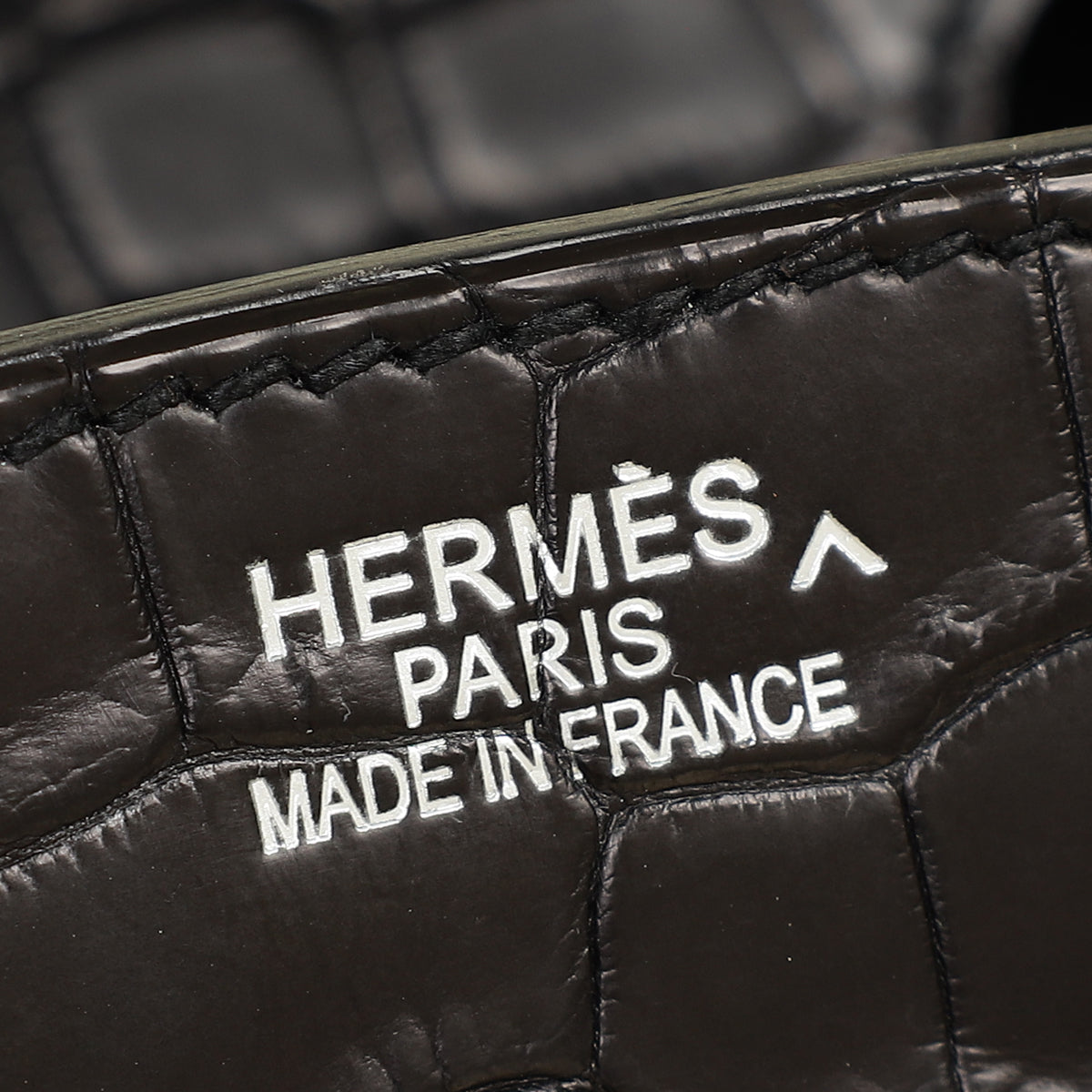 Hermes Noir Matte Porosus Crocodile Birkin 35 Bag