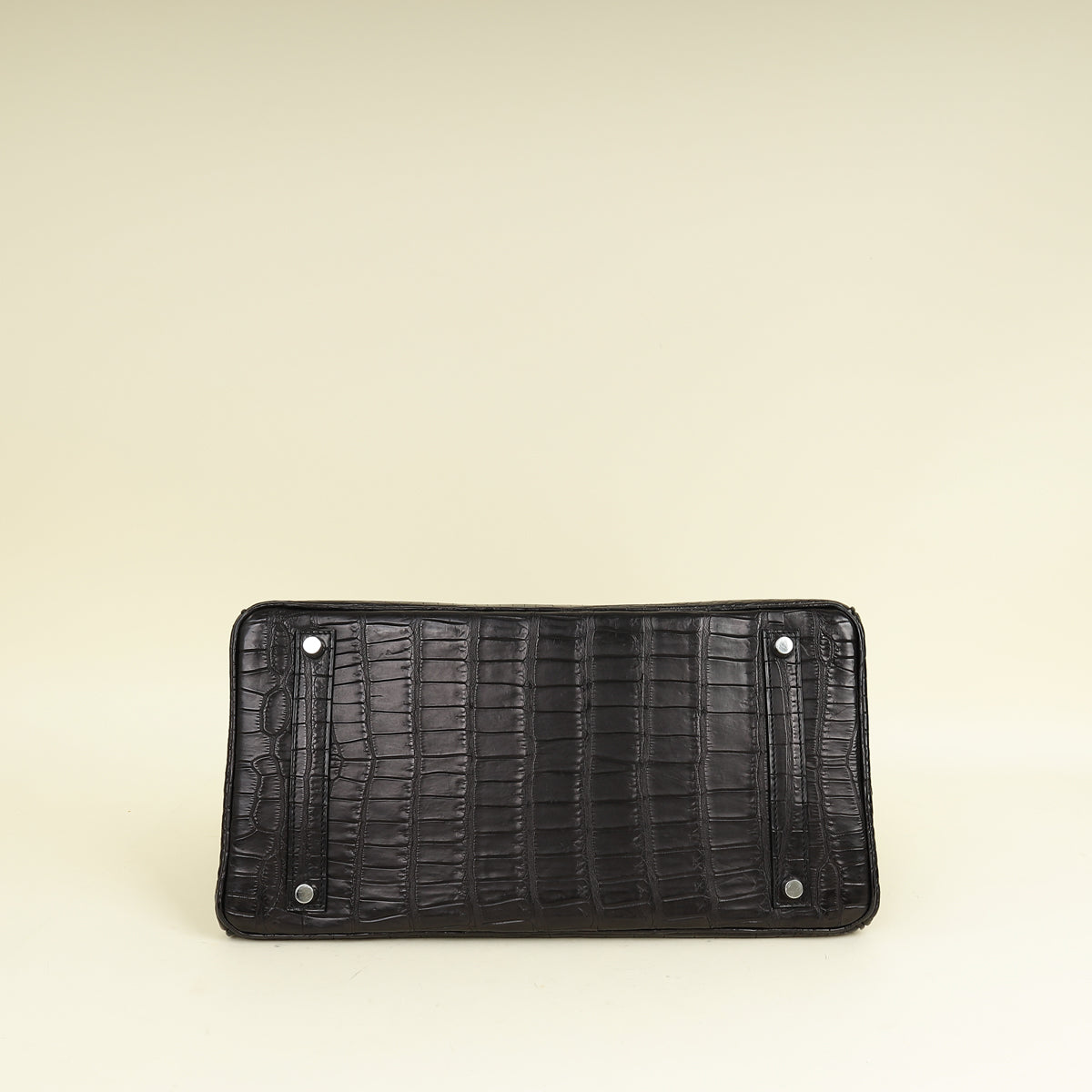 Hermes Noir Matte Porosus Crocodile Birkin 35 Bag