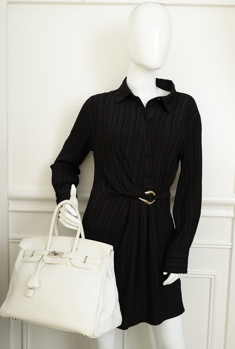 Hermes Blanc Retourne Birkin 35 Bag