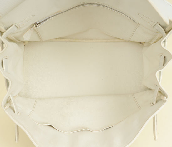 Hermes Blanc Retourne Birkin 35 Bag
