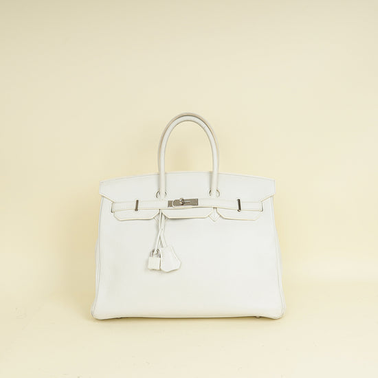 Hermes Blanc Retourne Birkin 35 Bag