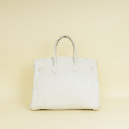 Hermes Blanc Retourne Birkin 35 Bag