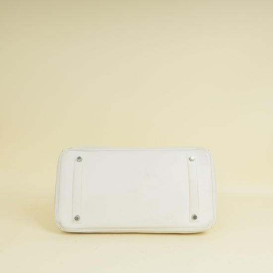 Hermes Blanc Retourne Birkin 35 Bag