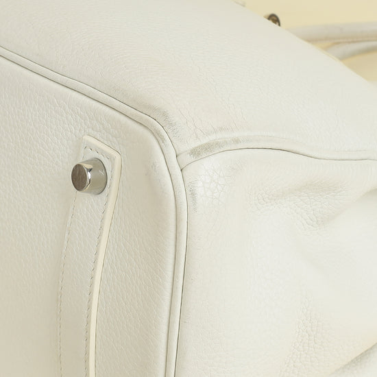 Hermes Blanc Retourne Birkin 35 Bag