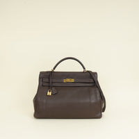 Hermes Chocolate Kelly 40 Retourne Bag