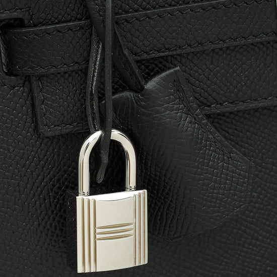 Hermes Noir Kelly 25 Sellier Bag W/ Twilly