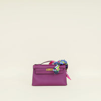 Hermes Anemone Kelly Pochette W/ Twilly