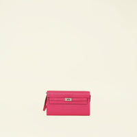 Hermes Rose Pourpre Kelly Classique To Go Wallet