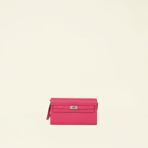 Hermes Rose Pourpre Kelly Classique To Go Wallet