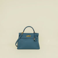 Hermes Bleu Colvert Kelly 32 Retourne Bag