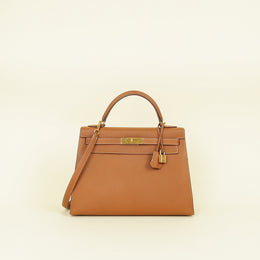 Hermes Gold Sellier Kelly 32 Bag
