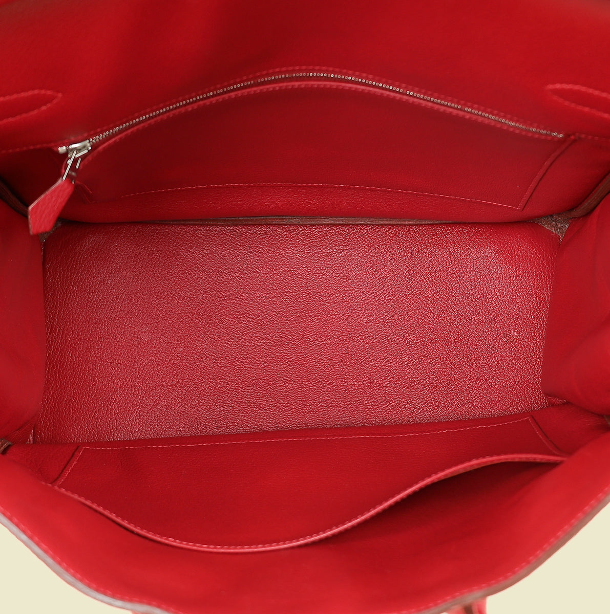 Hermes Rouge H HAC Birkin 32 Bag — image 12 of 14