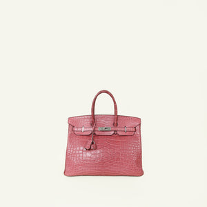 Hermes Boise de Rose Matte Alligator Birkin 35 Bag