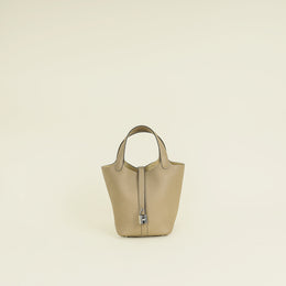 Hermes Beige Marfa Picotin Lock 18 Bag