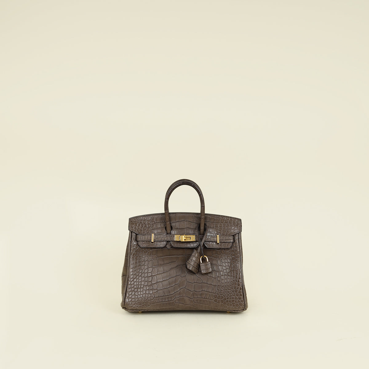 Hermes Gris Elephant 8C Matte Alligator Mississippiensis Birkin 25 Bag — image 1 of 15