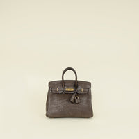 Hermes Gris Elephant 8C Matte Alligator Mississippiensis Birkin 25 Bag
