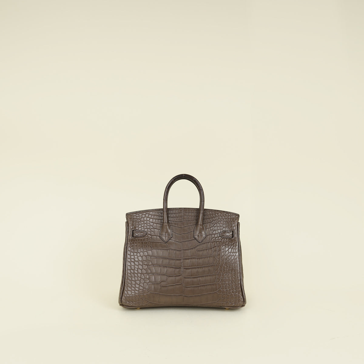 Hermes Gris Elephant 8C Matte Alligator Mississippiensis Birkin 25 Bag — image 3 of 15